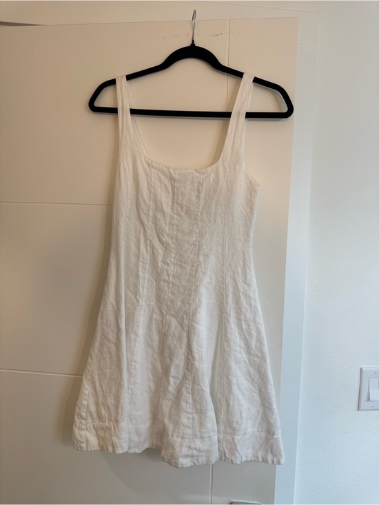 DISSH Dresses & Skirts - DISSH White Linen Tank Dress with Scoop Neck